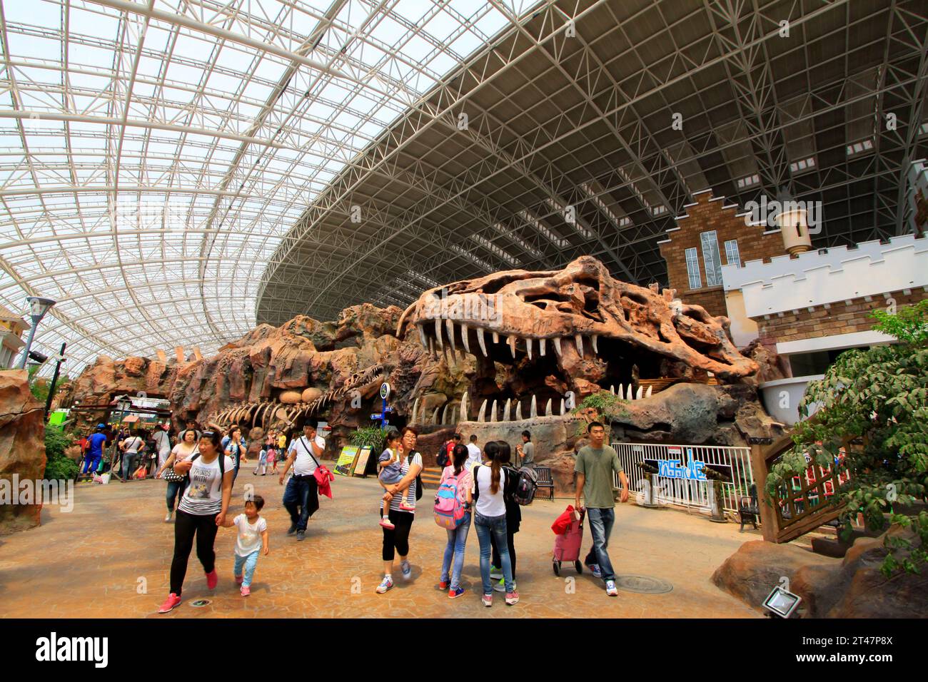 TIANJIN - 17 MAI : visiteurs dans un parc d'attractions intérieur, Happy Valley, le 17 mai 2014, Tianjin, Chine. Banque D'Images