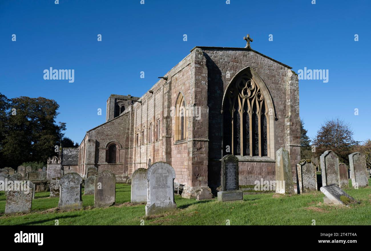 Église St Cuthbert Église paroissiale anglicane à Norham, Berwick-upon-Tweed, Northumberland, Angleterre, Royaume-Uni Banque D'Images