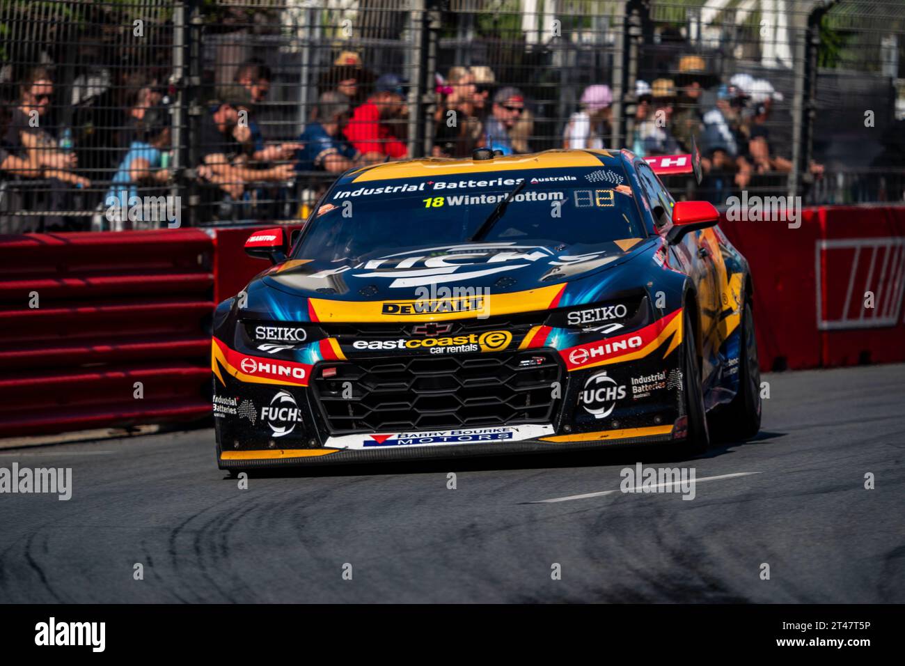 Gold Coast, Australie. 29 octobre 2023. Mark 'Frosty' Winterbottom de l'équipe 18 devient Repco Corner lors de la course 26 au Boost Mobile Gold Goast 500. Crédit : James Forrester/Alamy Live News Banque D'Images