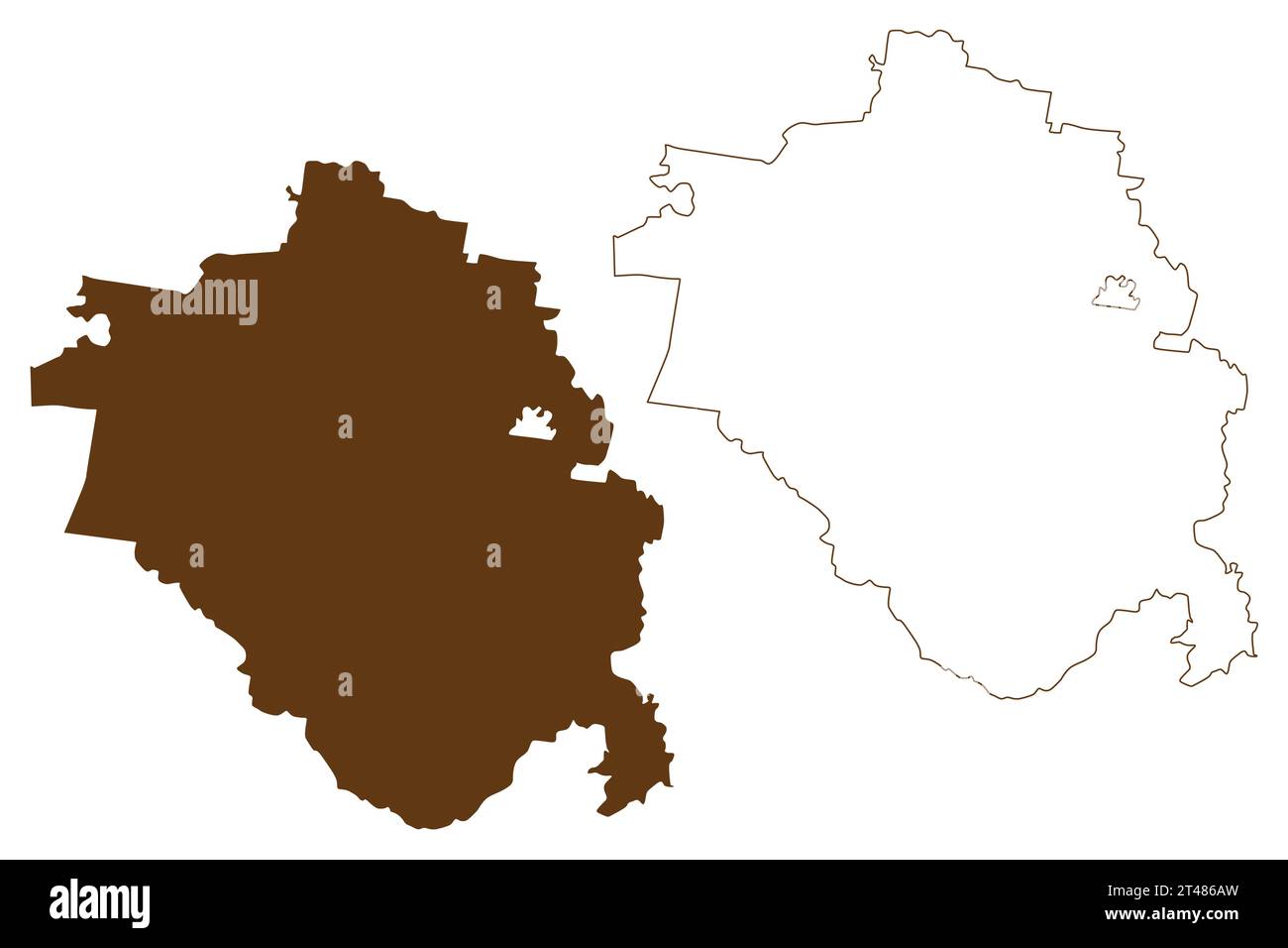 South Burnett Region (Commonwealth of Australia, Queensland State) illustration vectorielle, croquis griffonnant carte South Burnett Illustration de Vecteur