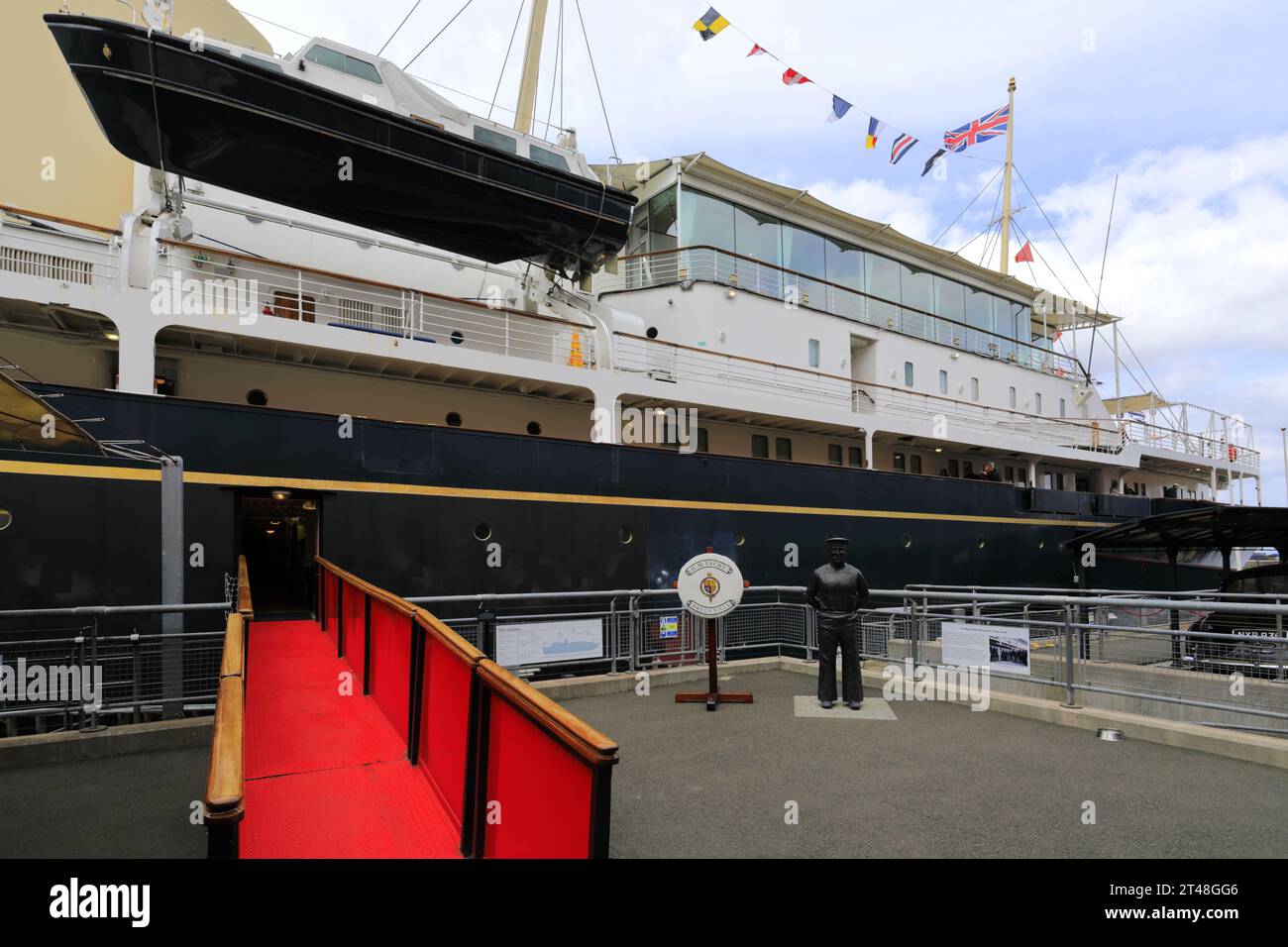 Le Royal Yacht Britannia, Ocean terminal, Leith Town, Edinburgh City, Écosse, ROYAUME-UNI Banque D'Images