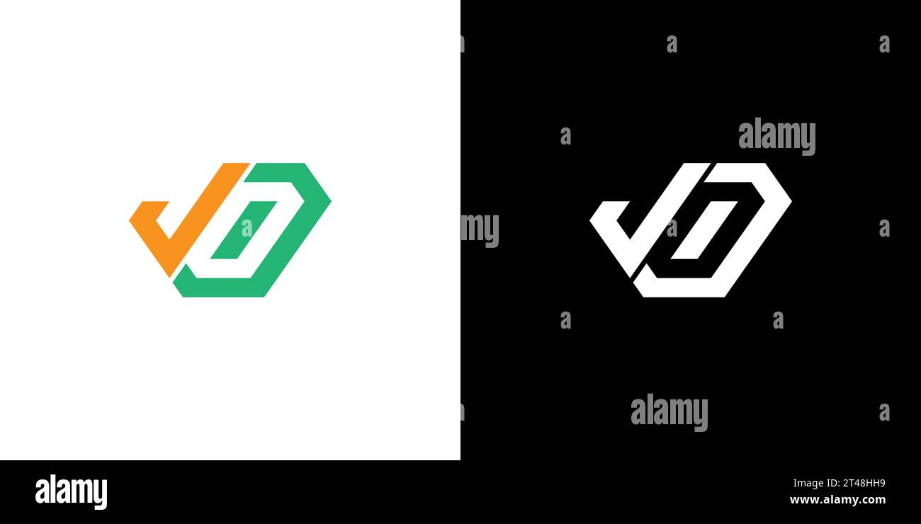 Logo JO, monogramme JO, logo JO initial, lettre JO logo d'espace négatif, icône, vecteur Illustration de Vecteur