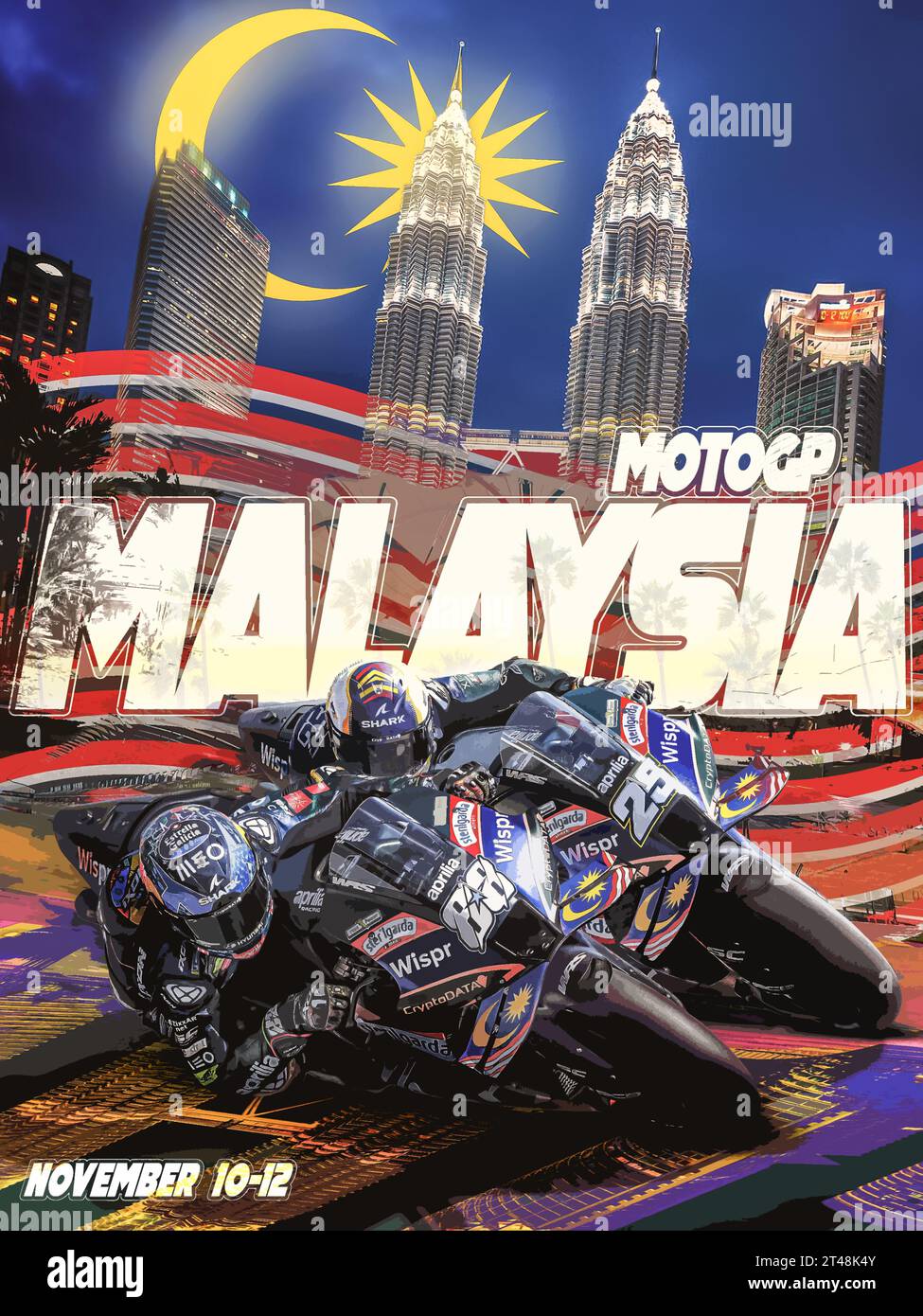 Affiche de course du Grand Prix de F1 de Malaisie Banque D'Images
