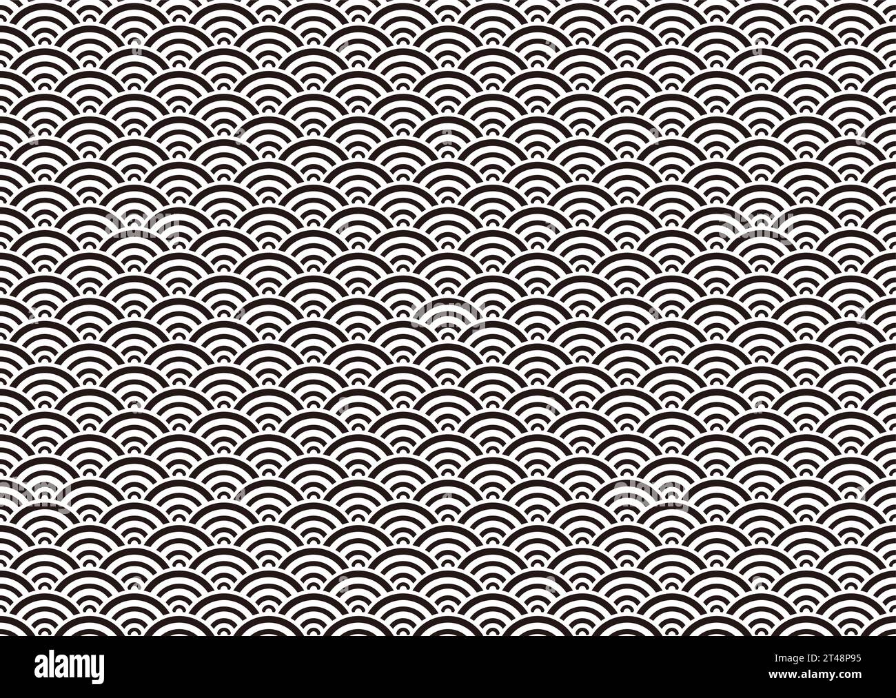 Horizontalement et verticalement répétable Monochrome Seamless Japanese Vintage Pattern sur Un fond blanc. Illustration vectorielle. Illustration de Vecteur