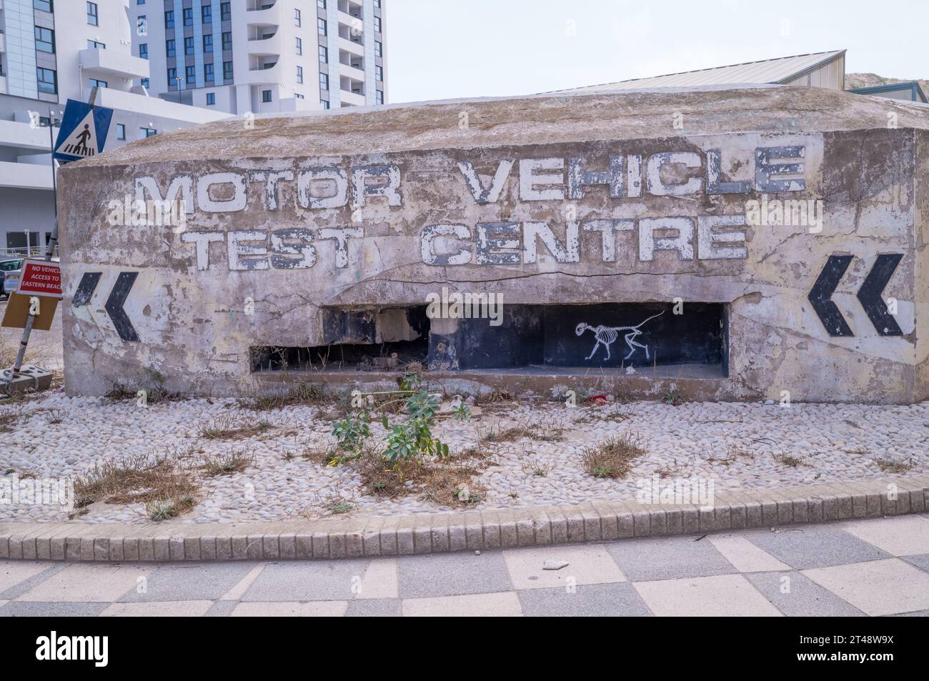 Bunker réutilisé sur Gibraltar Banque D'Images