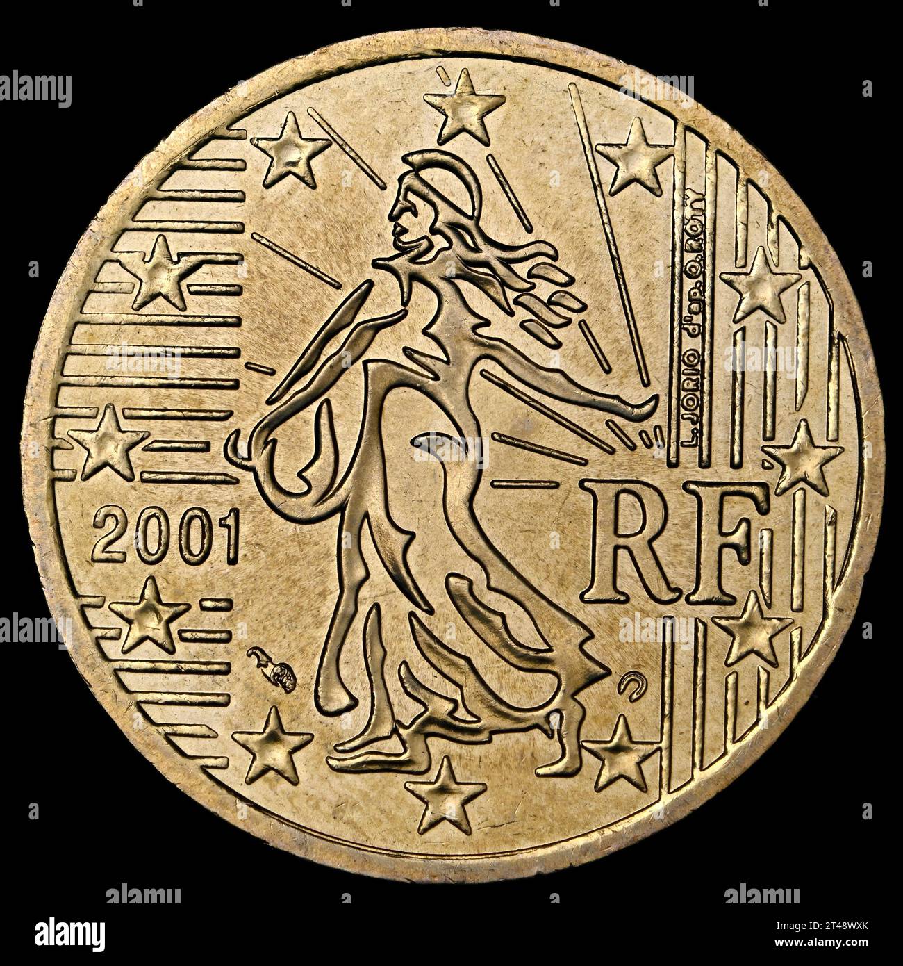 Pièce française de 50c Euro - 'The Sower' / la Semeuse Banque D'Images