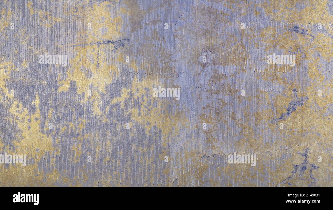 Peintes en bleu metal rusted arrière-plan. Metal texture rouille. Métal de l'érosion. Rayé et sale à l'extérieur sur du métal rouillé texture mur. Banque D'Images