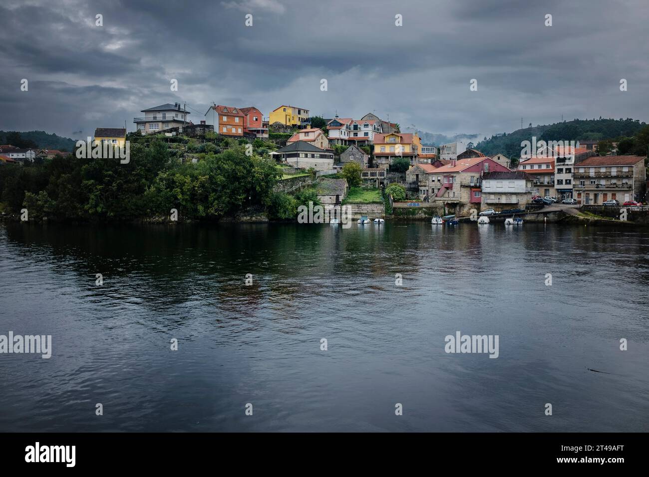 Les rives de la rivière Verdugo à Pontevedra, Espagne. Banque D'Images