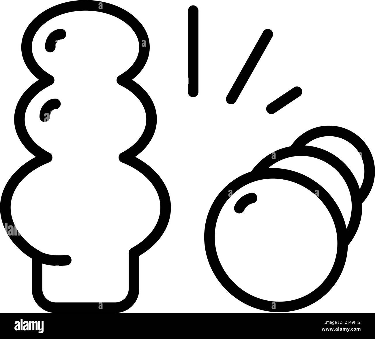 Icône Contour de bouchon d'oreille. Outil de protection contre le bruit. Accessoire de couchage. Signe de style linéaire isolé sur fond blanc. Illustration simple de vecteur Illustration de Vecteur