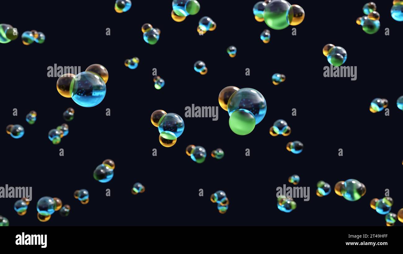 molécules d'eau volantes Banque D'Images