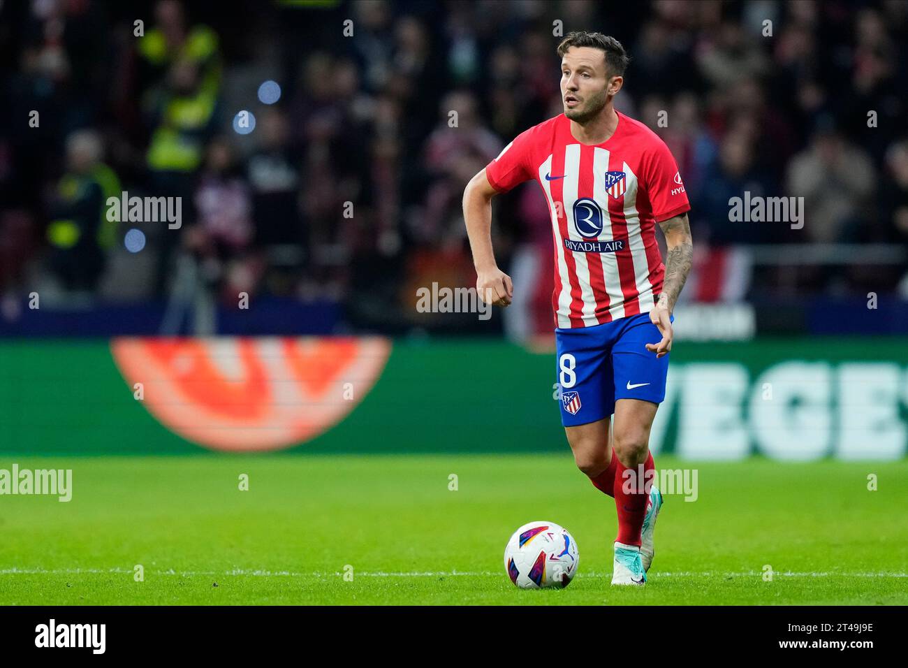 Madrid, Espagne. 08 octobre 2023. Saul Niguez de l'Atletico de Madrid lors du match de la Liga entre l'Atletico de Madrid et la Real Sociedad a joué au stade Civitas Metropolitano le 8 octobre à Madrid, Espagne. (Photo de Cesar Cebolla/PRESSINPHOTO) crédit : PRESSINPHOTO SPORTS AGENCY/Alamy Live News Banque D'Images