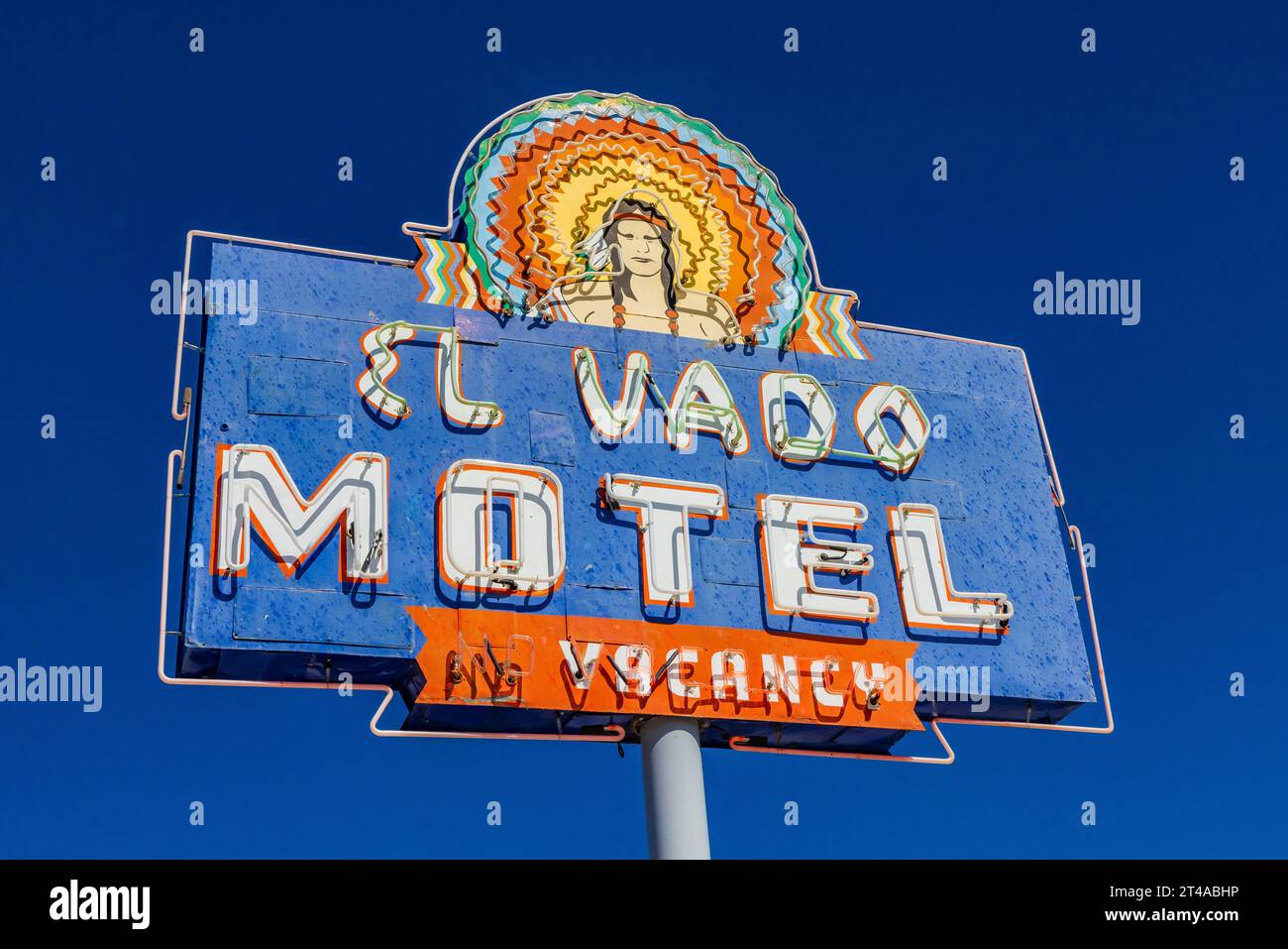 El Vado Motel le long de la route 66 à Albuquerque, Nouveau-Mexique, États-Unis [pas d'autorisation du propriétaire ; licence éditoriale uniquement] Banque D'Images