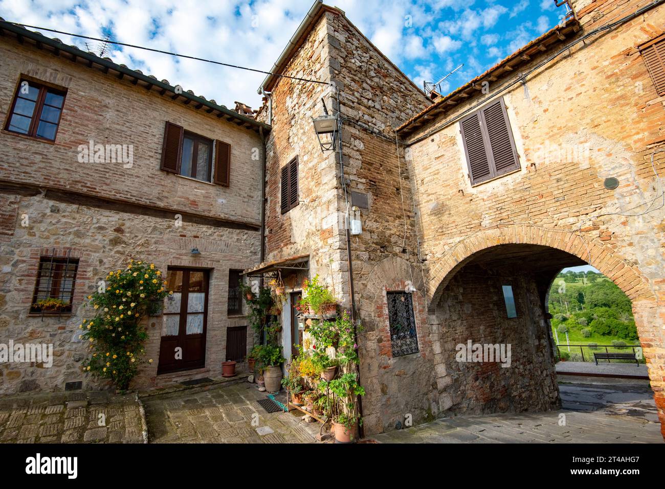 Ville de Castiglione d'Orcia - Italie Banque D'Images