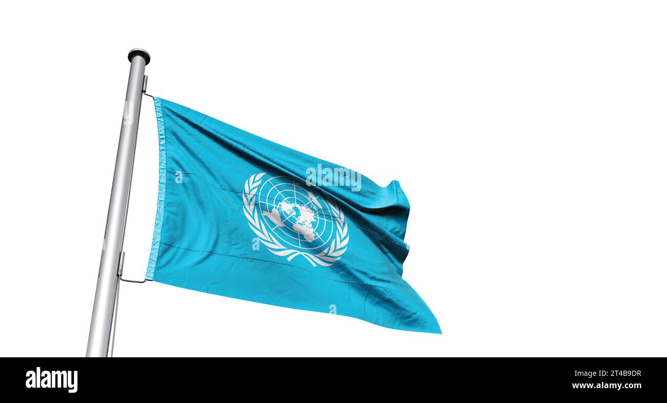 Drapeau de l'Organisation des Nations Unies. Banque D'Images