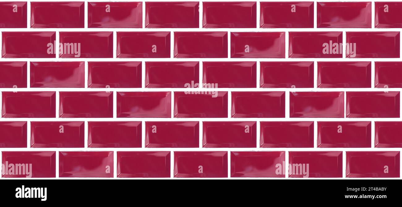 Fond de carreaux de céramique rouge. Vieux carreaux de céramique vintage en rouge pour décorer la cuisine ou la salle de bain. Photo de haute qualité Banque D'Images