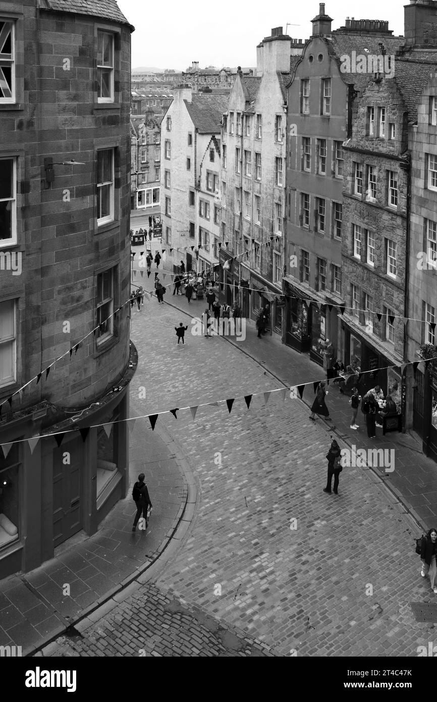 Vue sur Victoria Street, Édimbourg, Écosse, Royaume-Uni Banque D'Images