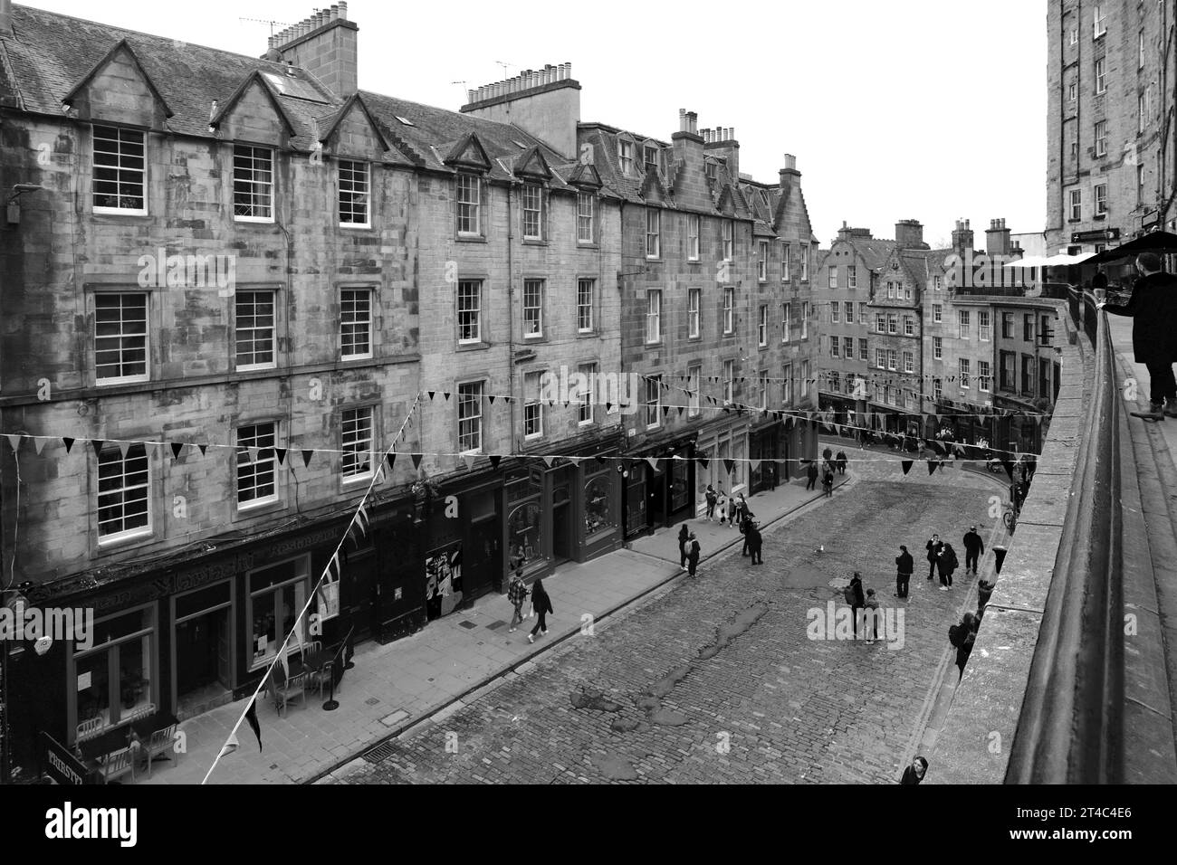 Vue sur Victoria Street, Édimbourg, Écosse, Royaume-Uni Banque D'Images
