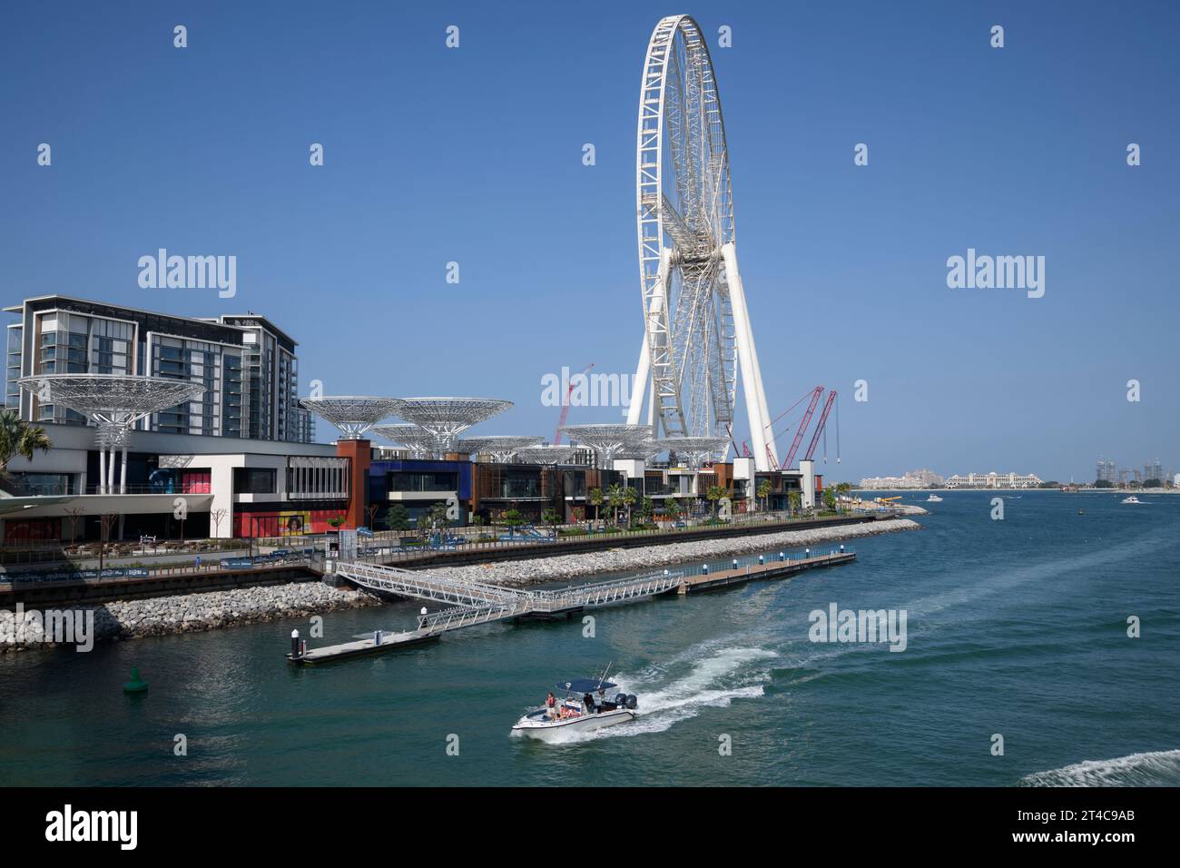 Émirats arabes Unis, Dubaï, 8 décembre 2018. Grande roue AIN DUBAI en construction, la plus haute roue géante d'observation, située sur Blue Waters Island. Banque D'Images