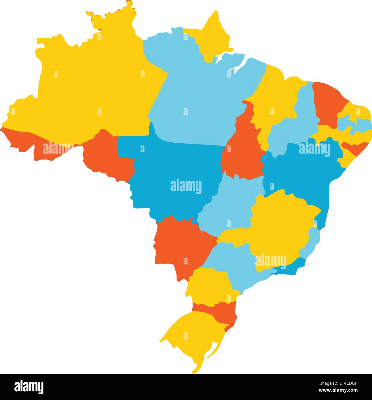 Carte de contour de base du Brésil en format vectoriel, dans le style de ligne d'esquisse Illustration de Vecteur
