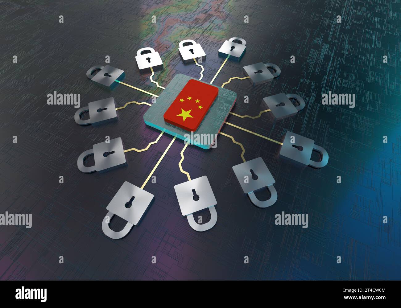 Bloquez le blocus du réseau à puce électronique de la Chine Banque D'Images