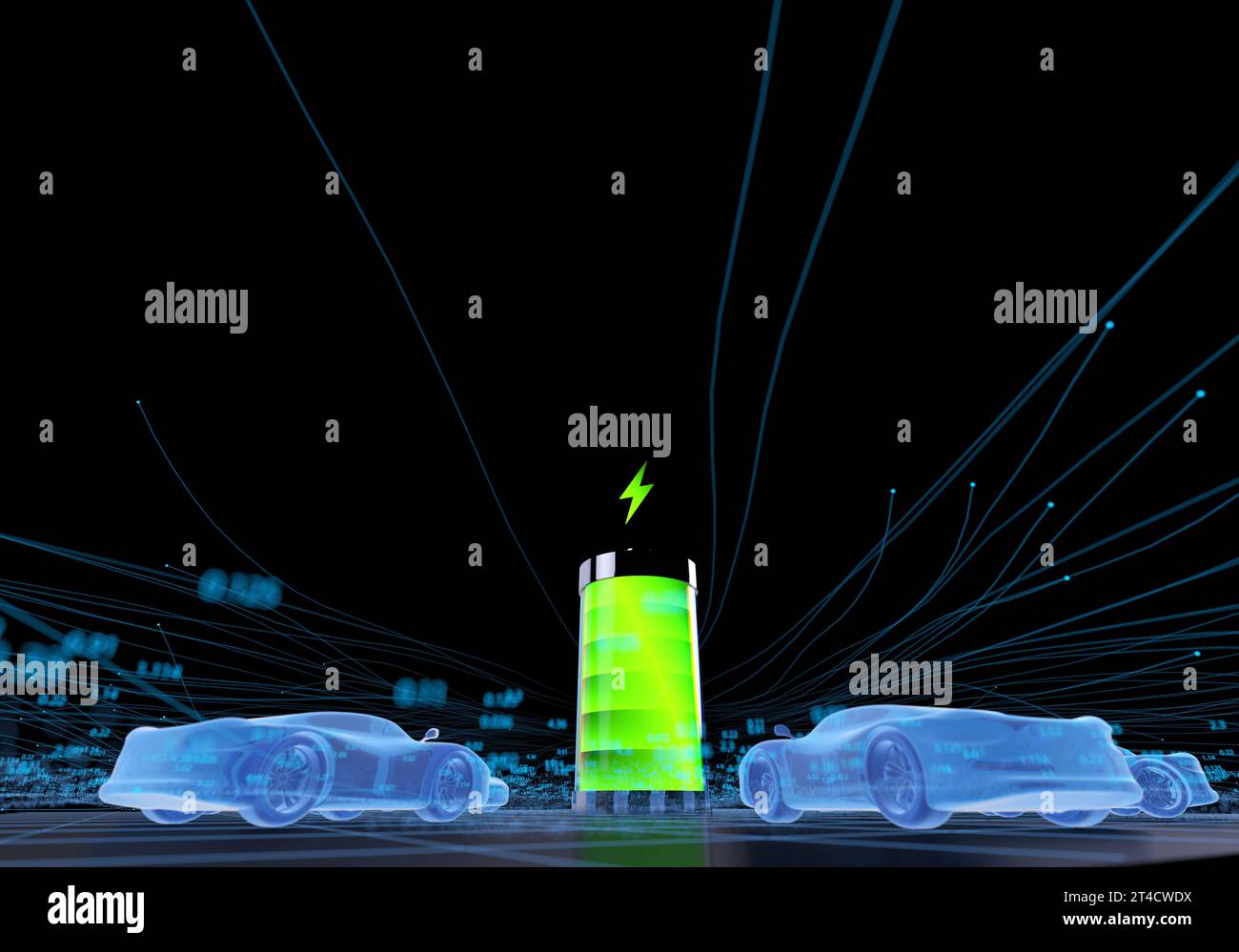 Véhicules à énergie nouvelle et batterie chargeant les super batteries Banque D'Images