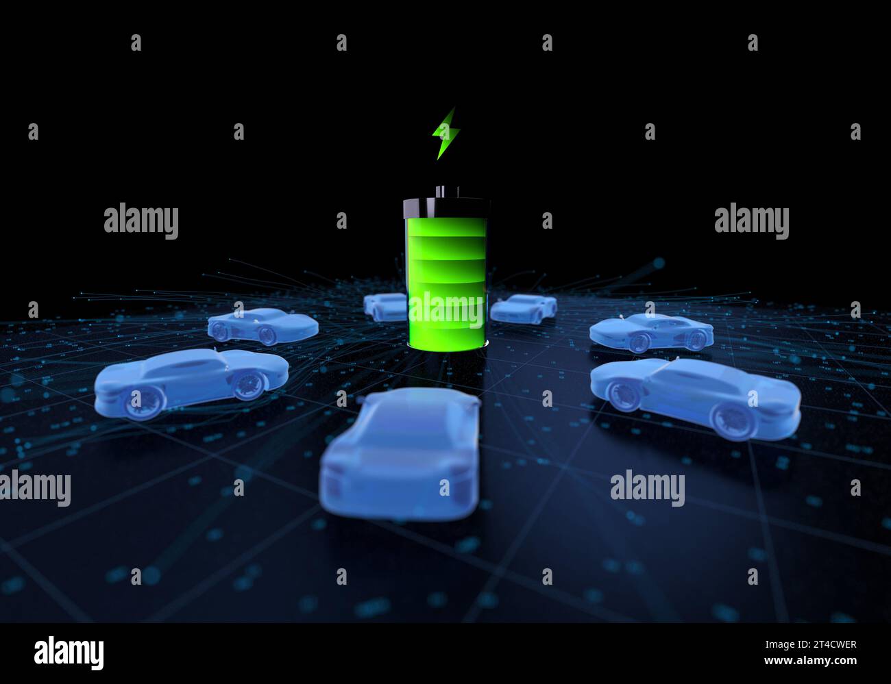 Véhicules à énergie nouvelle et batterie chargeant les super batteries Banque D'Images