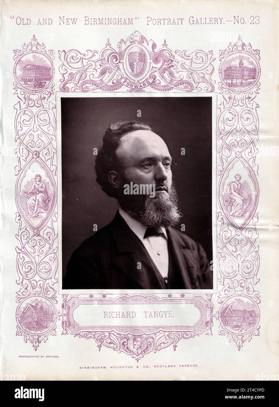 Sir Richard Trevithick Tangye (1833-1906) par Henry Joseph Whitlock (1835-1918), 'Old and New Birmingham' Portrait Gallery, Houghton et Hammond, 1879. Banque D'Images