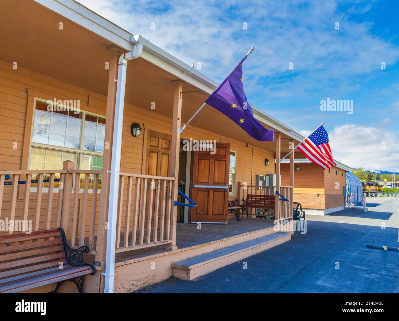 Alaska Railroad Depot dans Seward, Alaska. Banque D'Images