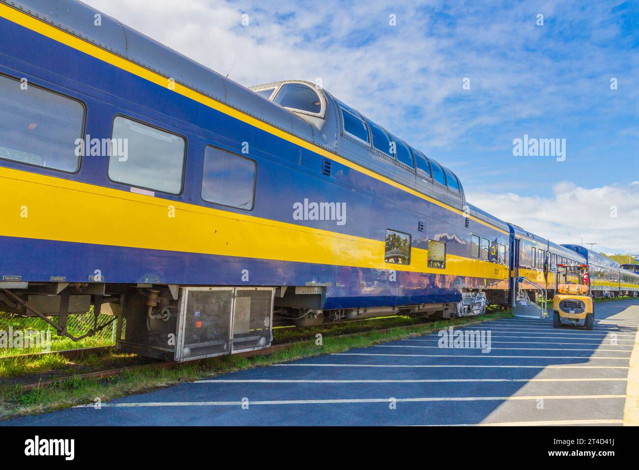 Alaska Railroad Depot dans Seward, Alaska. Banque D'Images