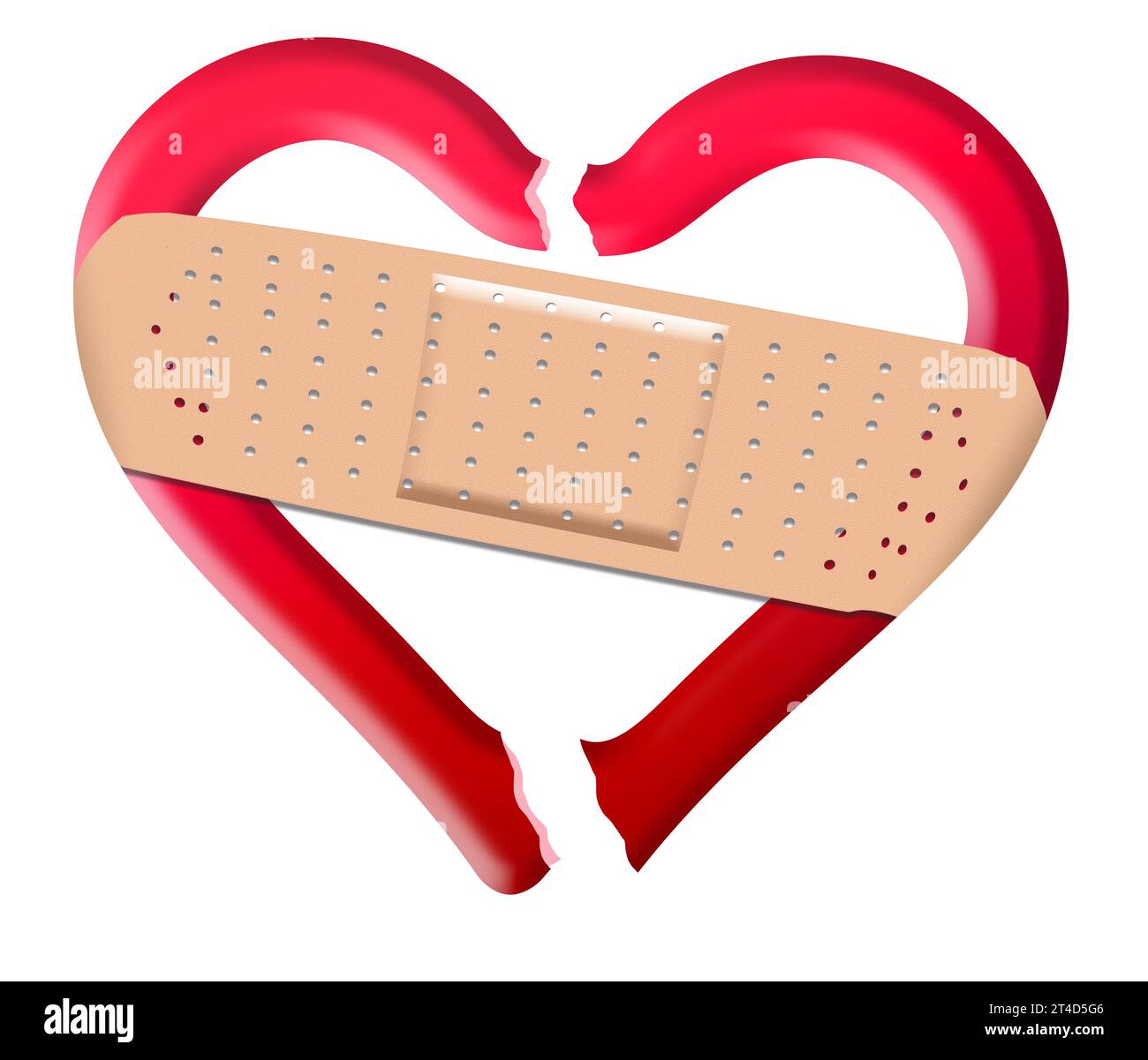 Réparer un cœur brisé avec un pansement Photo Stock - Alamy