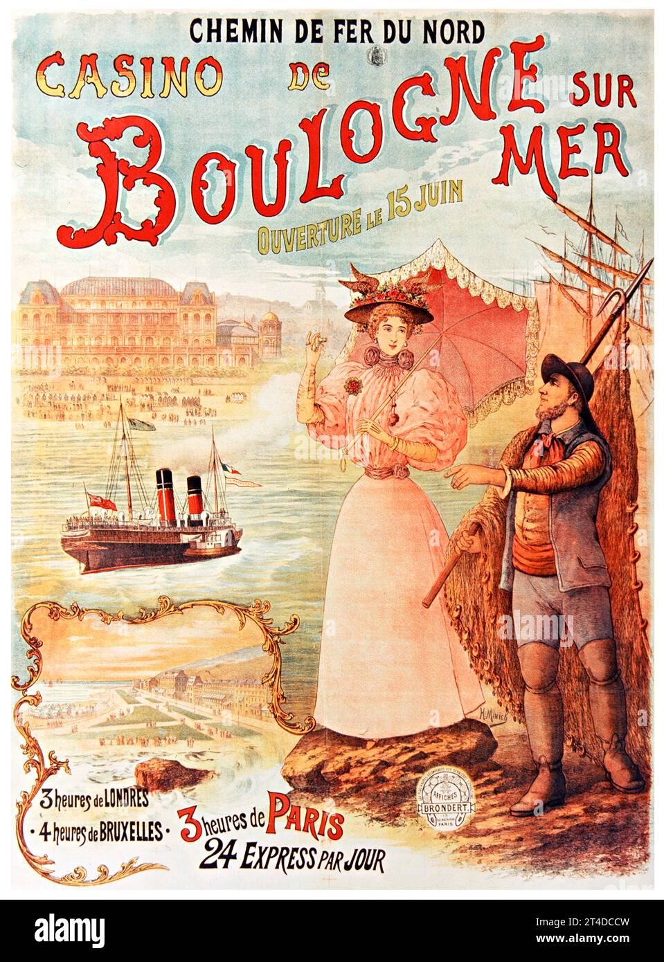 Affiche de voyage vintage des années 1800 Banque D'Images