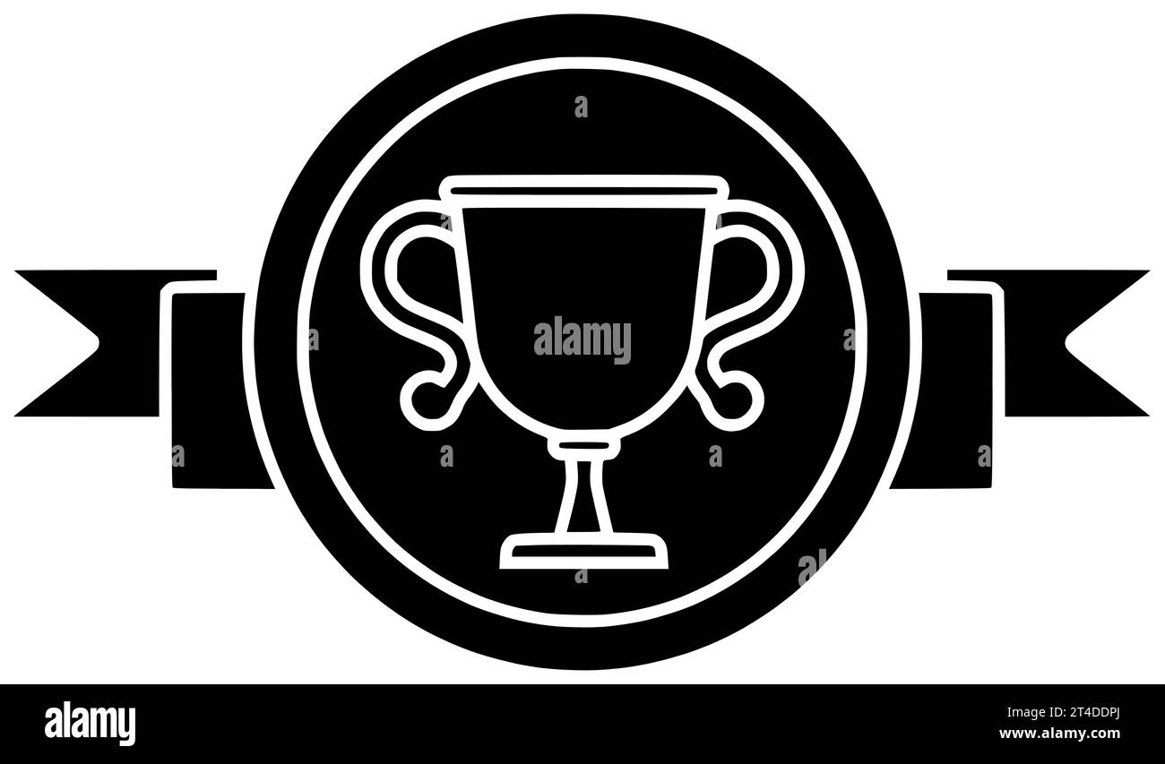 médaille noir silhouette sport trophée illustration vainqueur icône badge logo champion récompense victoire victoire concours succès succès honneur or Banque D'Images