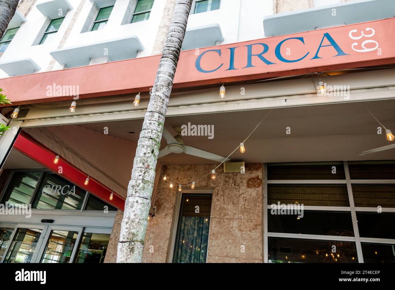 Miami Beach Floride, extérieur, entrée principale de l'hôtel, Collins Avenue, enseigne de l'hôtel Circa 39, hôtels motels entreprises Banque D'Images