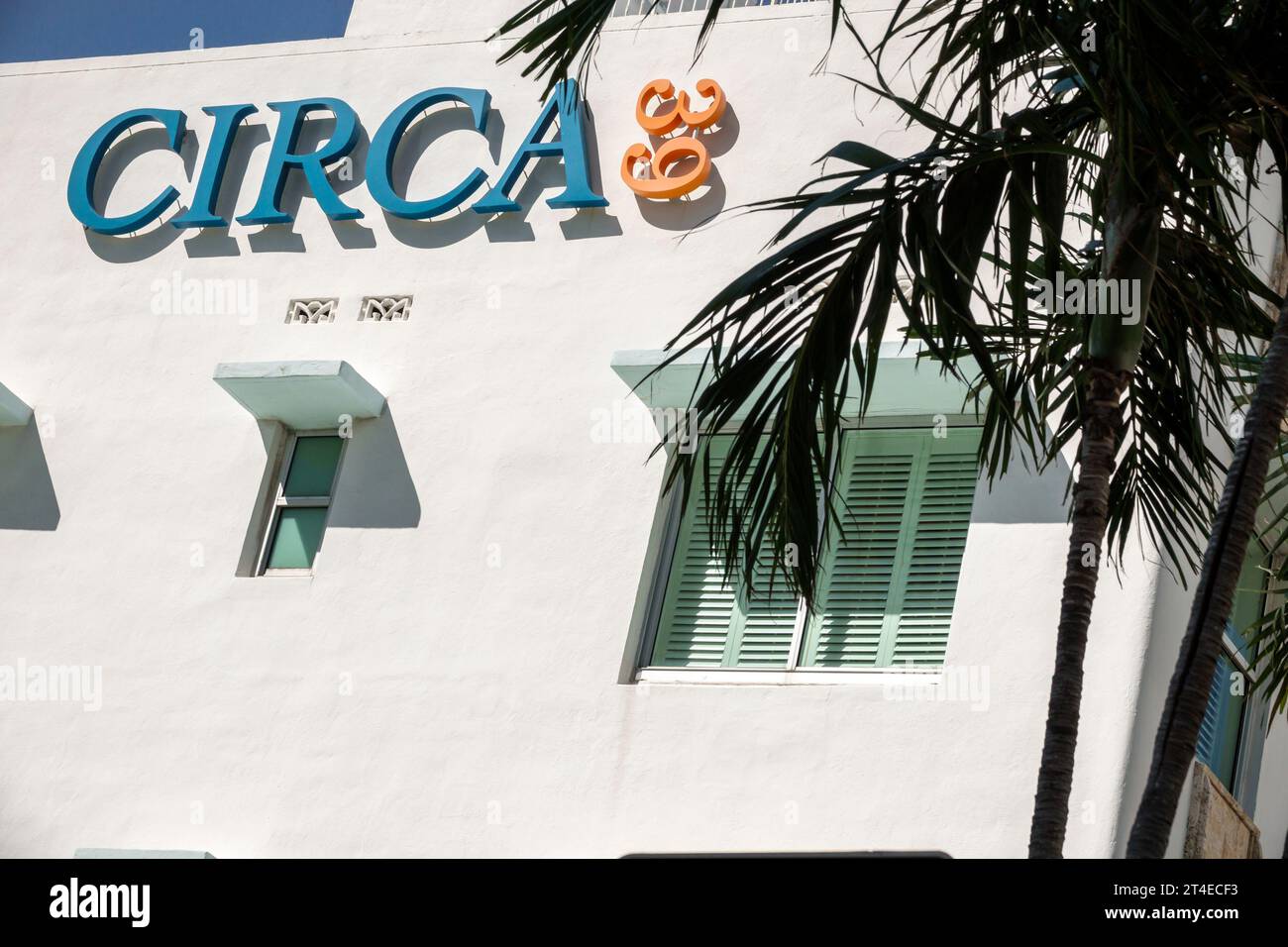 Miami Beach Floride, extérieur, entrée principale de l'hôtel, Collins Avenue, enseigne de l'hôtel Circa 39, hôtels motels entreprises Banque D'Images