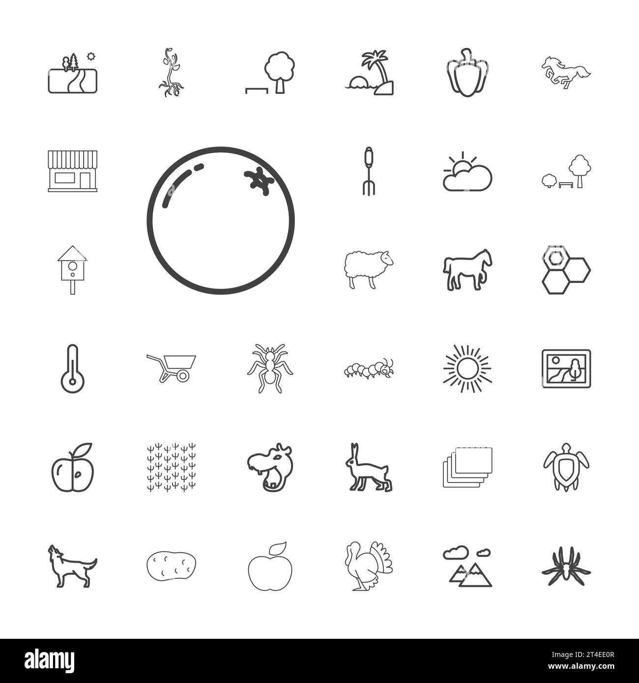 33 icônes de la nature image vectorielle libre de droits Illustration de Vecteur