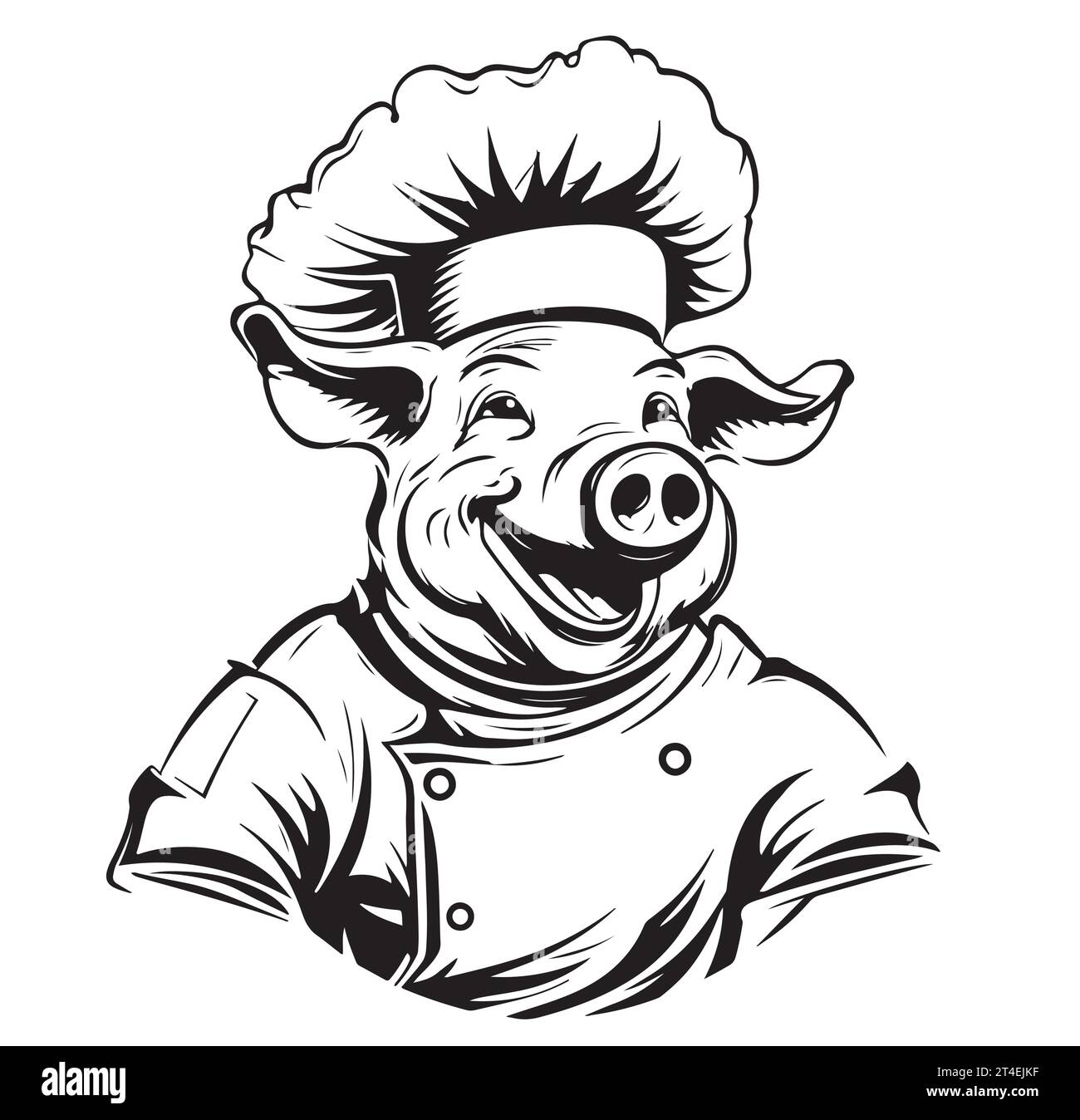 Personnage de dessin animé de chef de porc. Illustration clip art vectorielle Illustration de Vecteur
