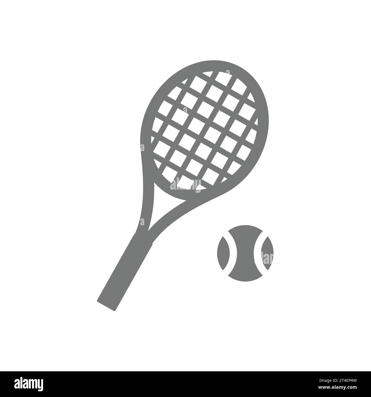 Balle de tennis et raquette ou raquette. Icône de vecteur de remplissage. Illustration de Vecteur