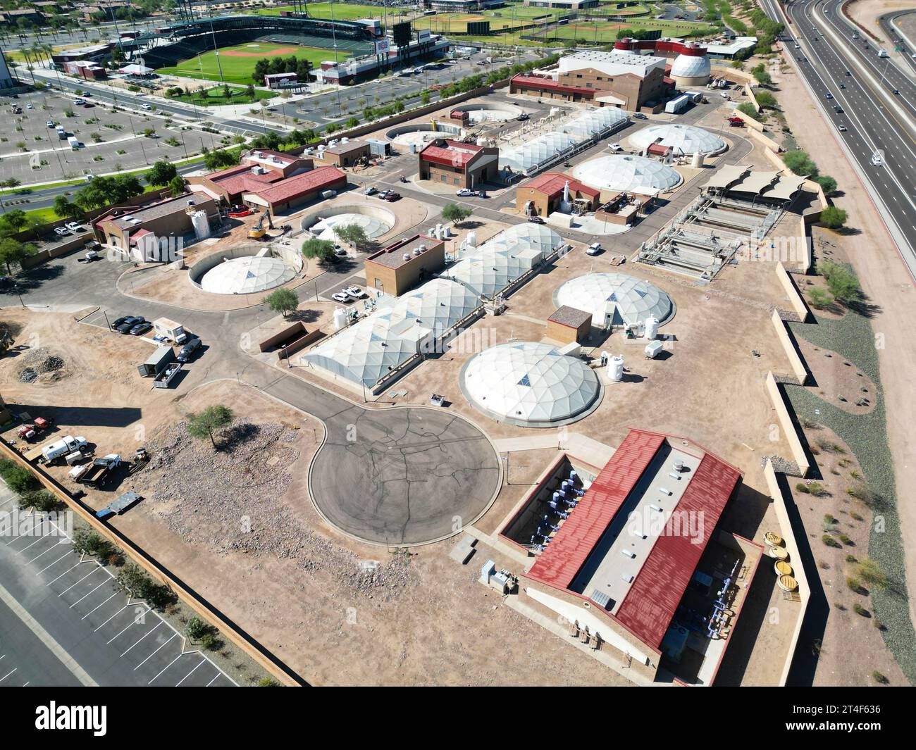 City of Mesa Northwest Water Reclamation NWWRF Facility, Mesa, AZ, États-Unis Banque D'Images