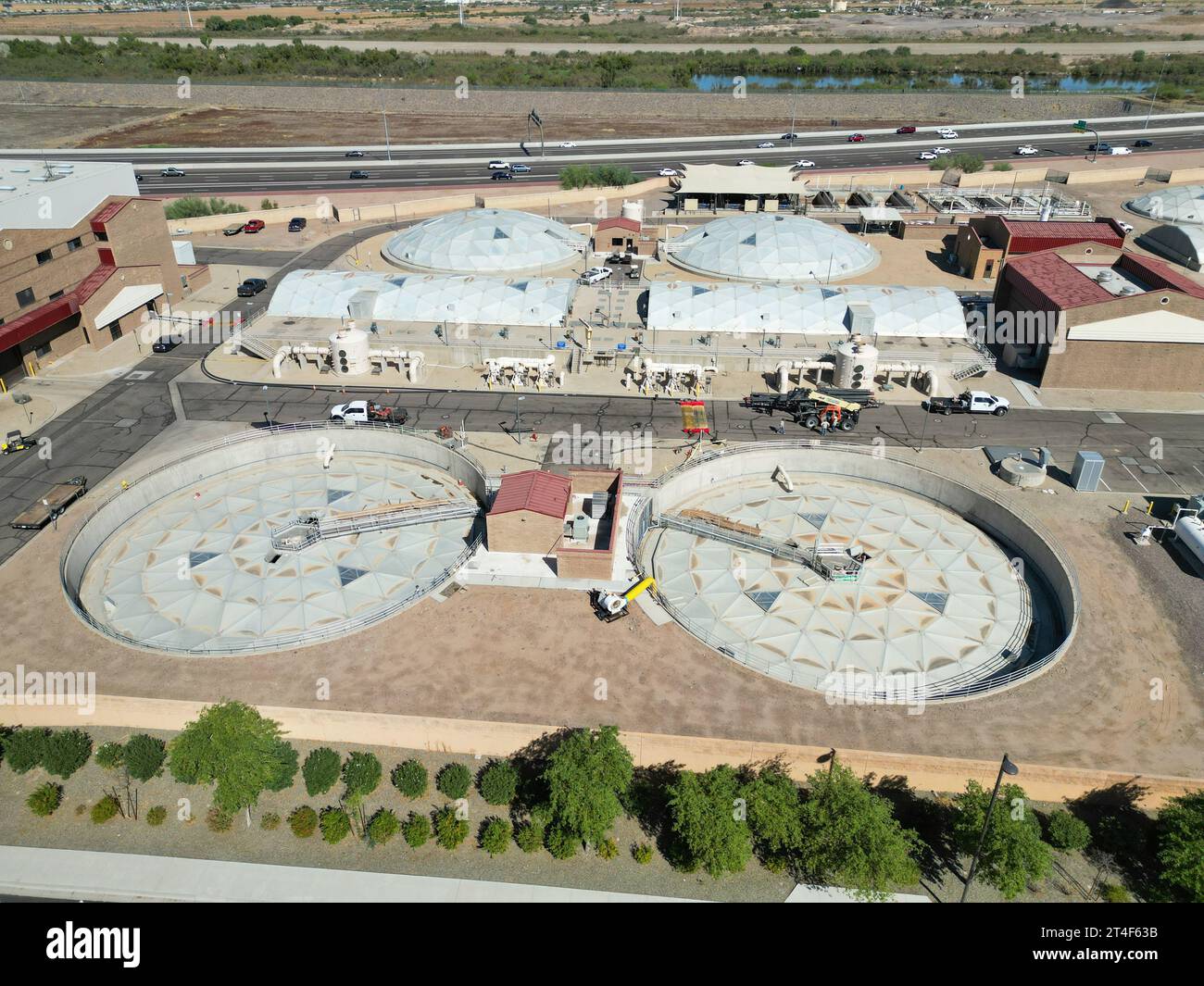 City of Mesa Northwest Water Reclamation NWWRF Facility, Mesa, AZ, États-Unis Banque D'Images
