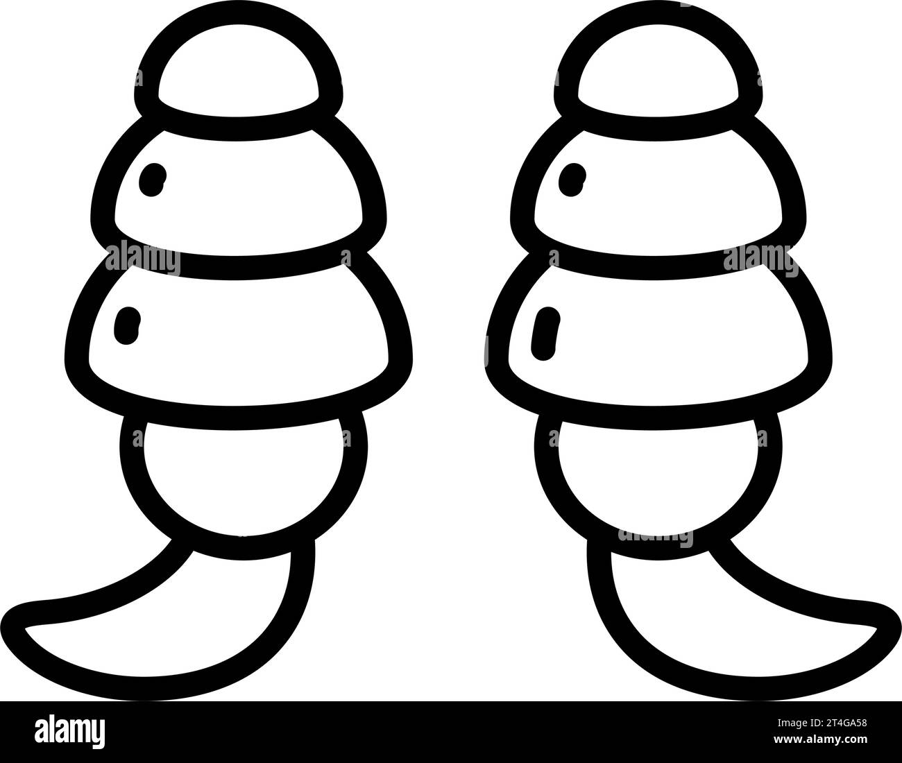 Icône Contour de bouchon d'oreille. Outil de protection contre le bruit. Accessoire de couchage. Signe de style linéaire isolé sur fond blanc. Illustration simple de vecteur Illustration de Vecteur