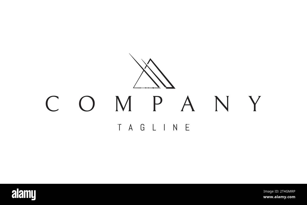 Un logo vectoriel avec une image abstraite de faisceaux laser en forme de triangle. Illustration de Vecteur