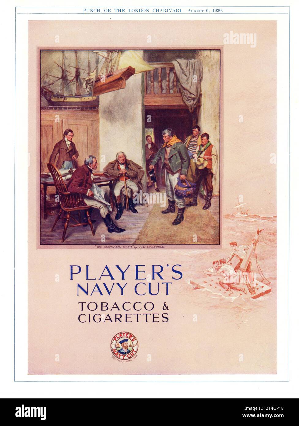 PLAYER'S NAVY CUT TOBACCO & CIGARETTES 1930 British Magazine Advertisement Banque D'Images