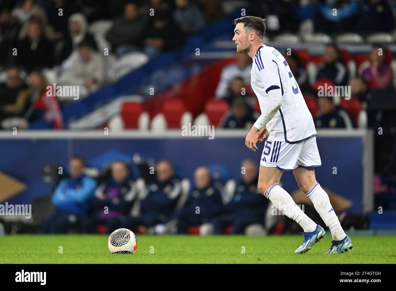 John Souttar (5) d'Écosse photographié lors d'un match de football entre les équipes nationales de France et d'Écosse en match amical, le 17 octobre 2023 à Lille, France. (Photo de David Catry / Sportpix) Banque D'Images