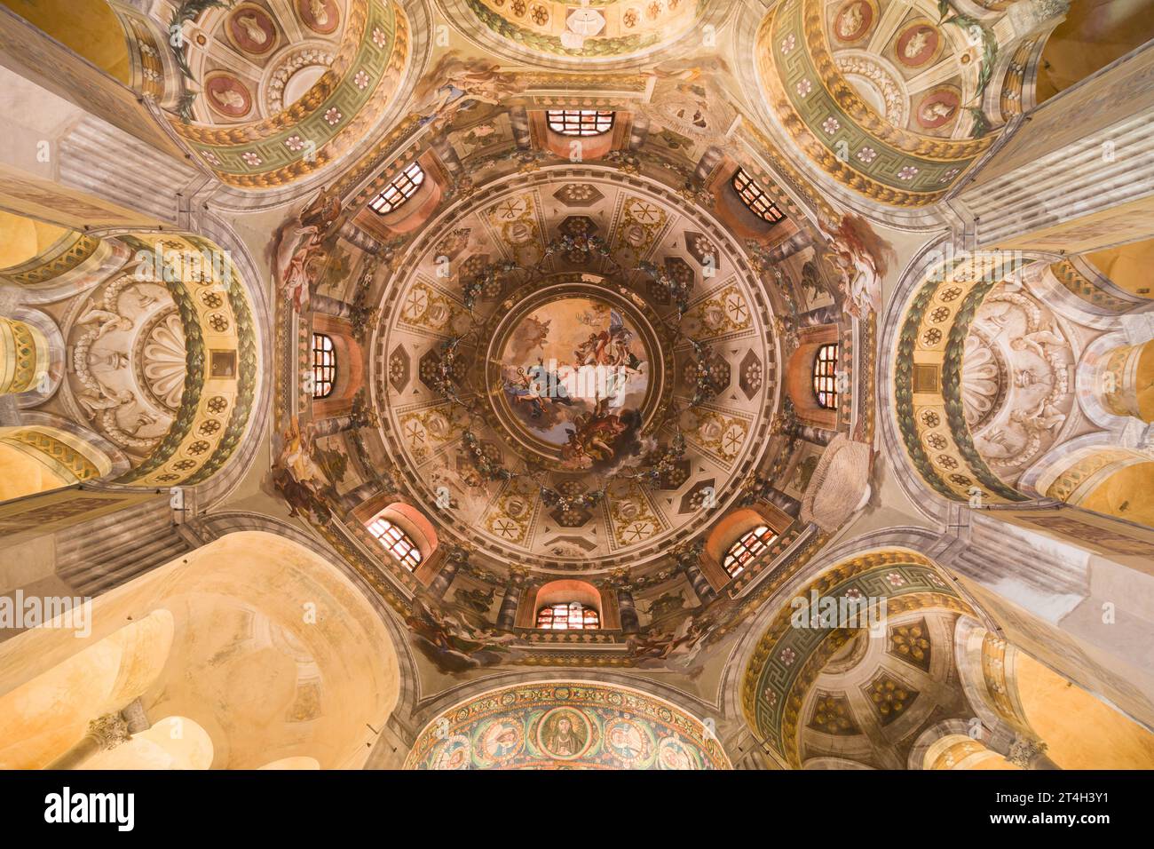 Coupole de la Basilique de San vitale à Ravenne, Emilie-Romagne, Italie. Banque D'Images