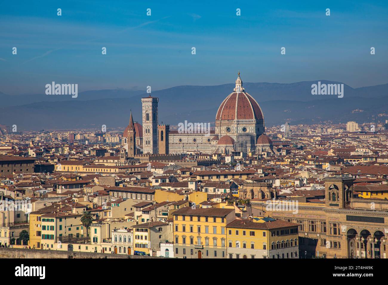 Florance, Italie : vue de dessus de Florence, la capitale de la région toscane en Italie. Banque D'Images