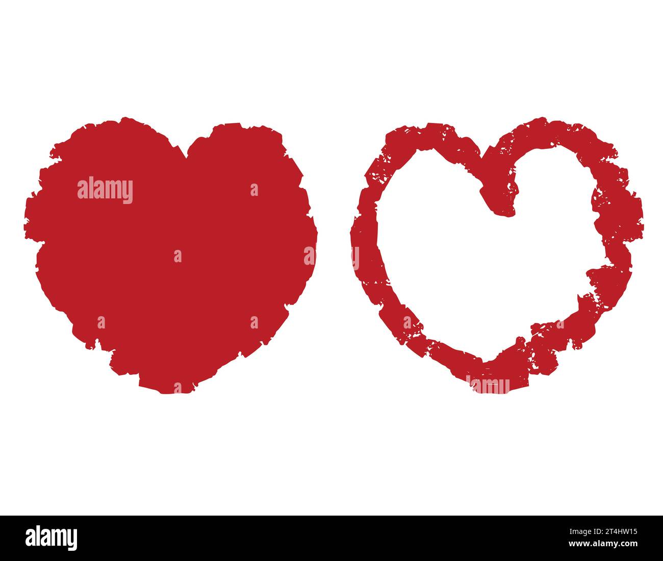 Coeur dessiné dans un jeu de crayons, graphiques vectoriels, amour Illustration de Vecteur
