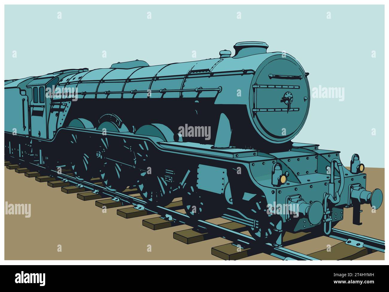 Illustration vectorielle stylisée de dessins de locomotive à vapeur Illustration de Vecteur