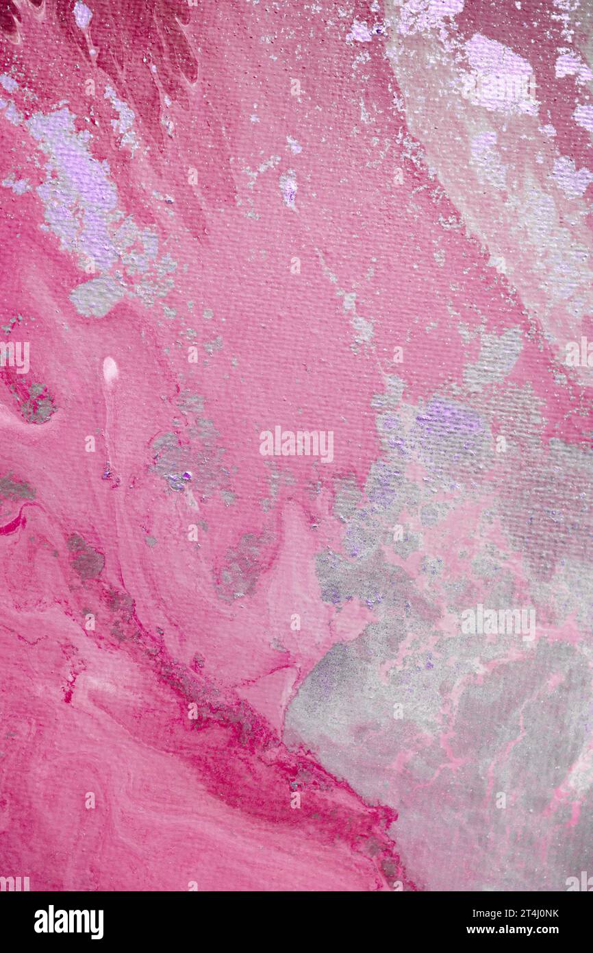 Peinture acrylique fluide abstraite. Fond abstrait rouge marbré. Banque D'Images