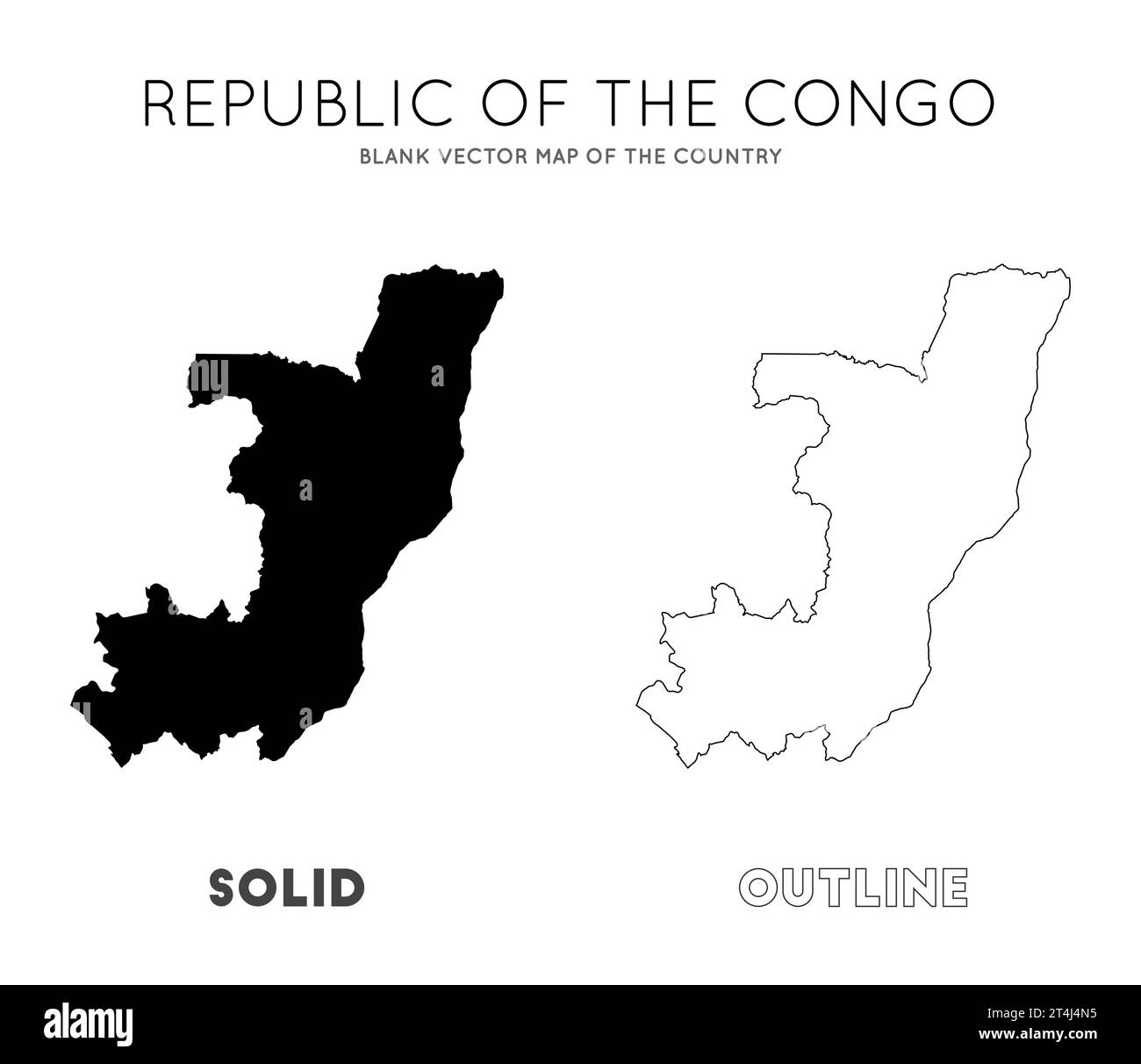 Carte du Congo. Carte vectorielle vierge du pays. Frontières du Congo pour votre infographie. Illustration vectorielle. Illustration de Vecteur