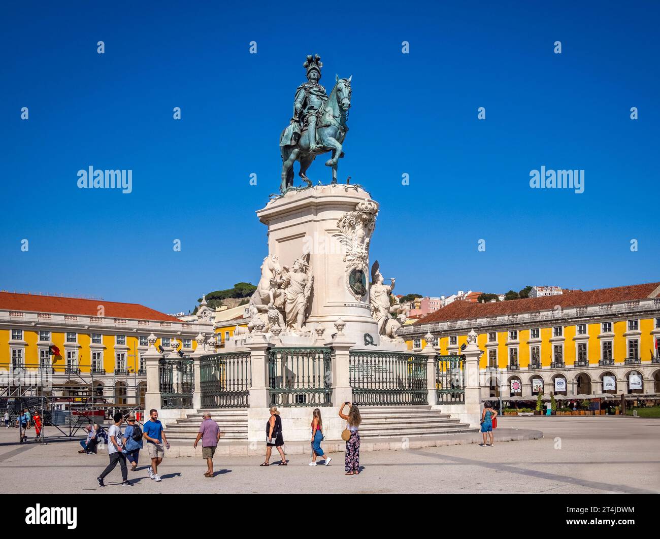 Statue de Joseph Ier de Portugal (1750 – 1777) à Praca do Comercio ou place du Commerce dans la section Baixa de Lisbonne Portugal Banque D'Images